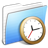 Aqua Stripped Folder Clock Icon 48x48 png